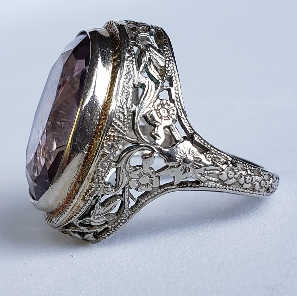 SOLD on Eby 14k Antique Filigree Amethyst Ring